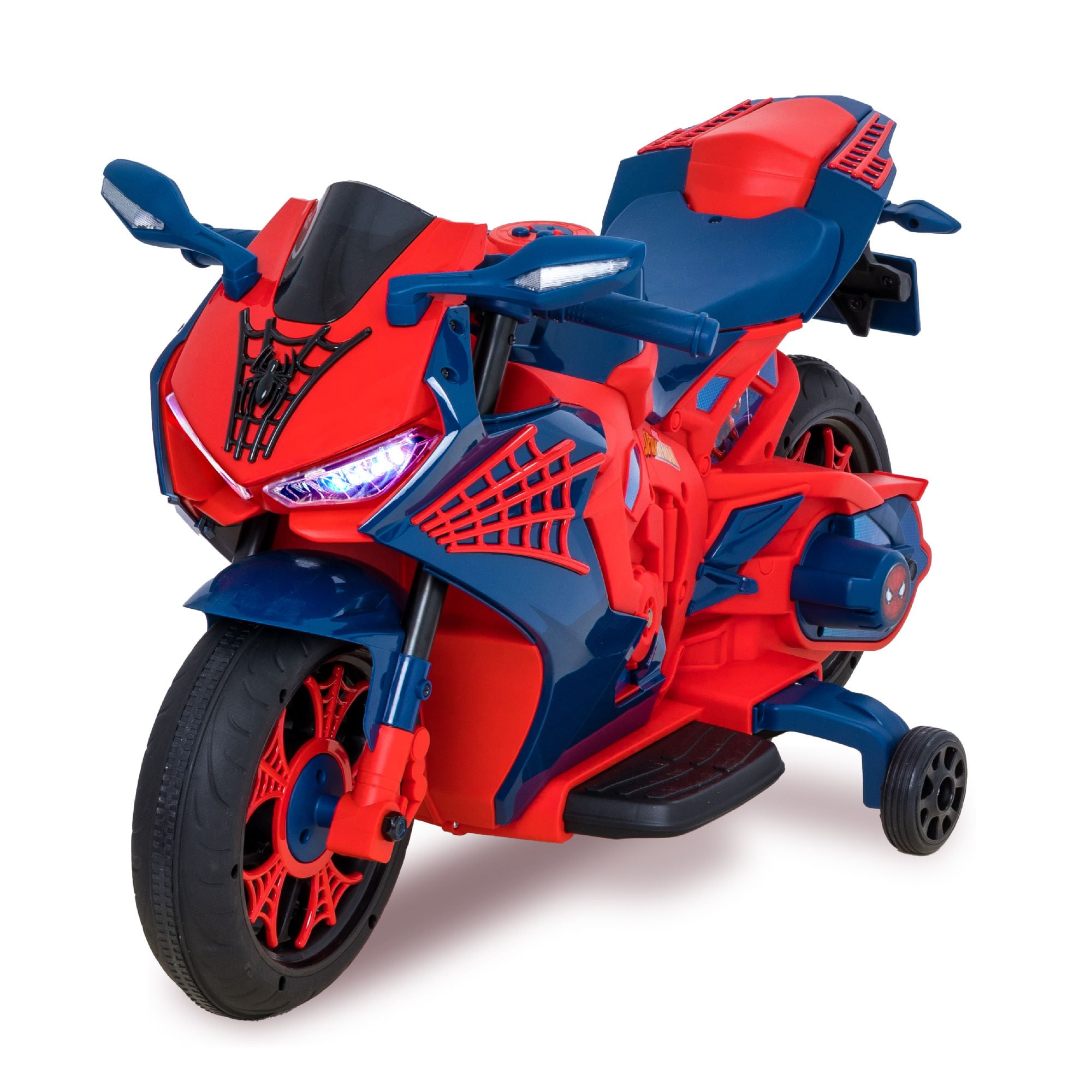 Spiderman 6V Motorcycle Ride on Toy, for Kids, Ages 3+, Rechargeable Battery, up to 65lbs