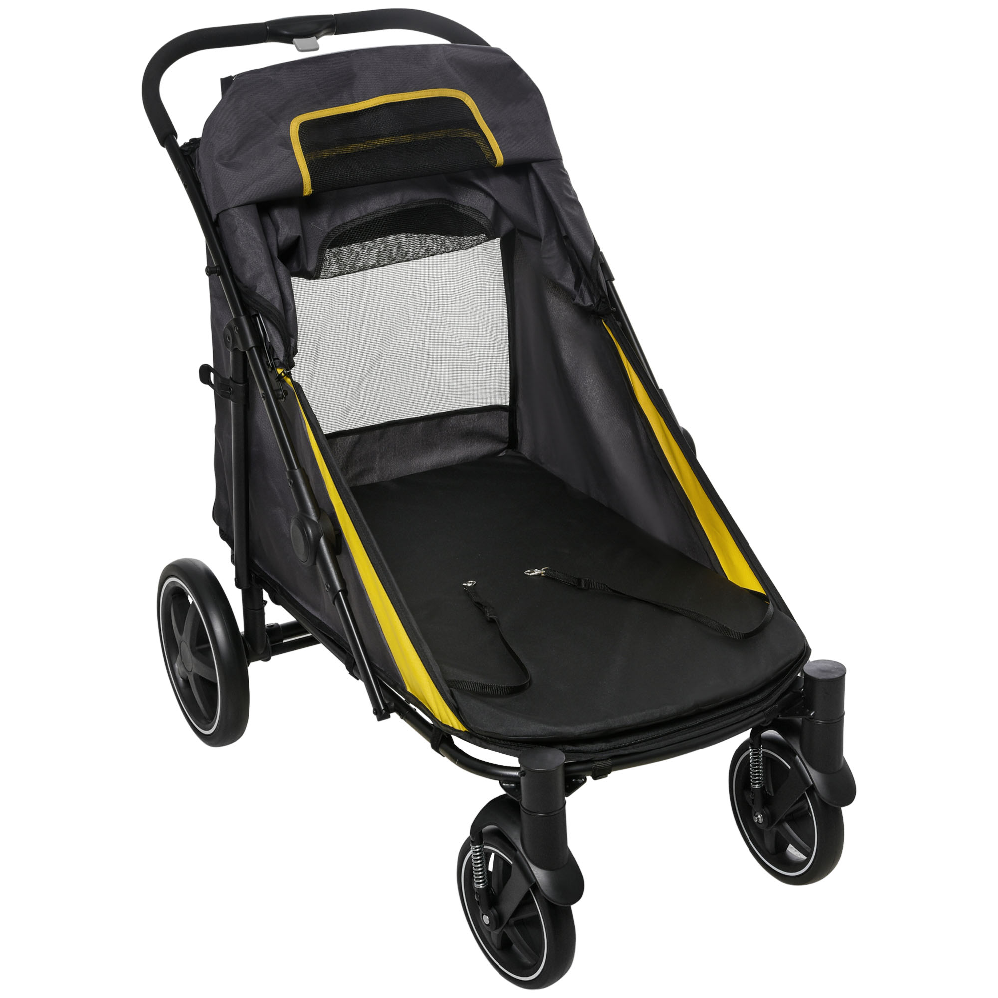 PawHut hondenbuggy, opvouwbare hondenwagen, hondenbuggy met kussen, kattenbuggy