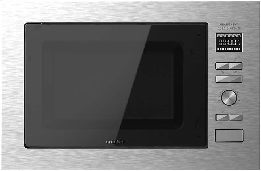 Cecotec GrandHeat 2590 Built-In Black Digital Built-in Microwave, 900 W, Built-in, 25 Liters, Touch, Grill 1000 W, 8 Preset Functions, Timer