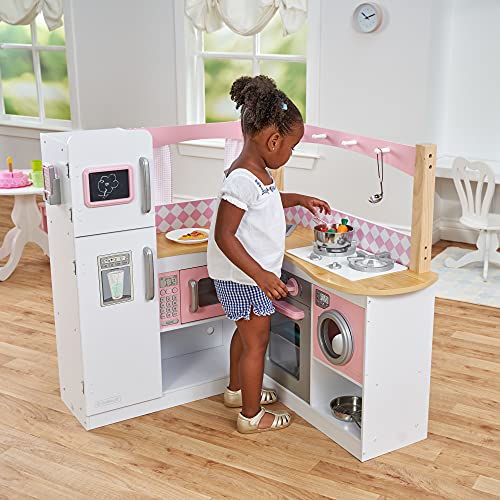 KidKraft Grande Gourmet Cucina Giocattolo ad angolo in legno con accessori per pentole e telefono giocattolo, giochi per bambini 3  Anni, 53185, Esclusivo Amazon : Giochi e giocattoli