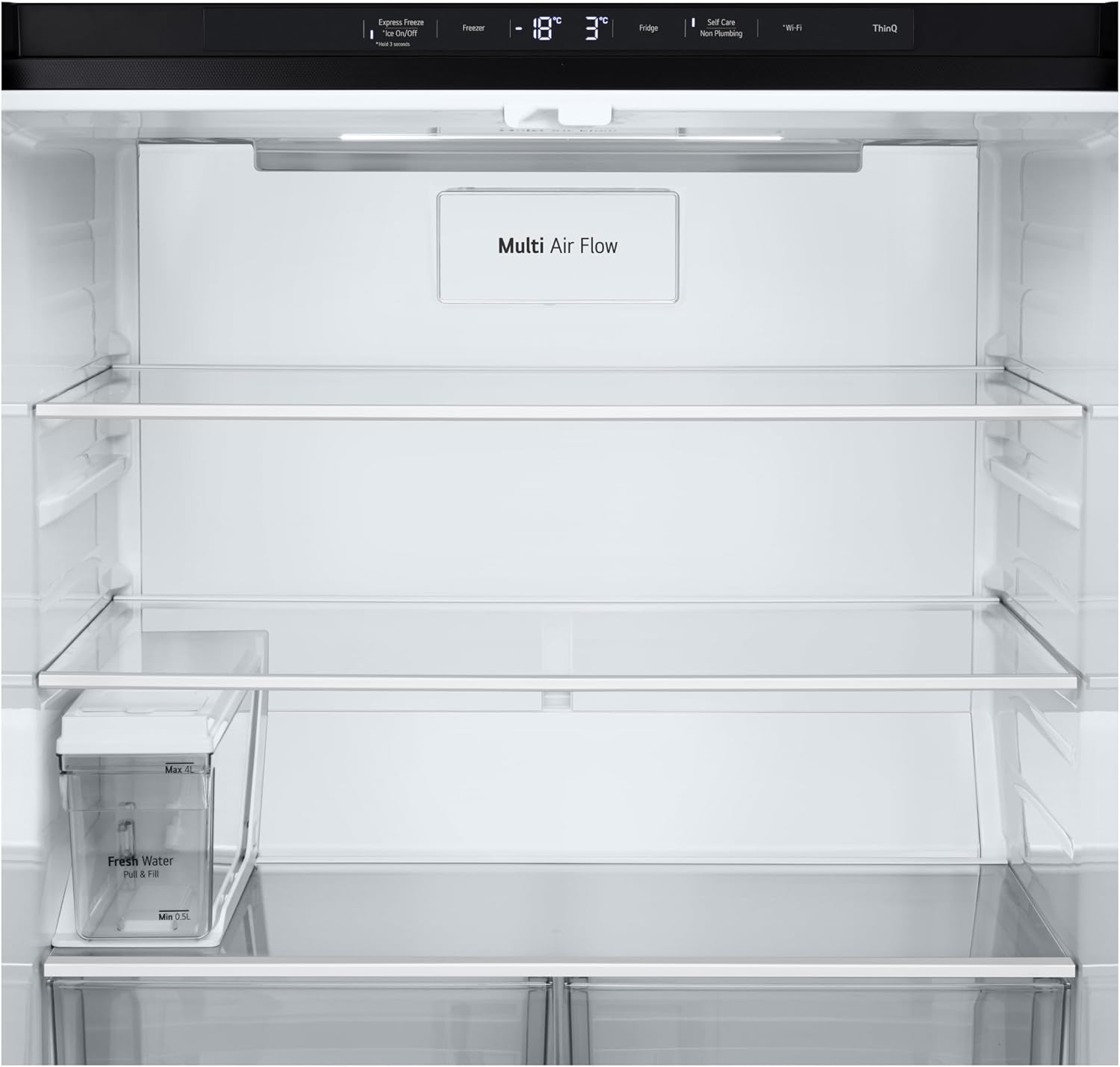 LG GML861EPPE SLIM Side-by-Side Kühlschrank mit Gefrierfach (506 L, Energieklasse E) mit Eis- und Wasserspender, UVNano, Total No Frost, Silber