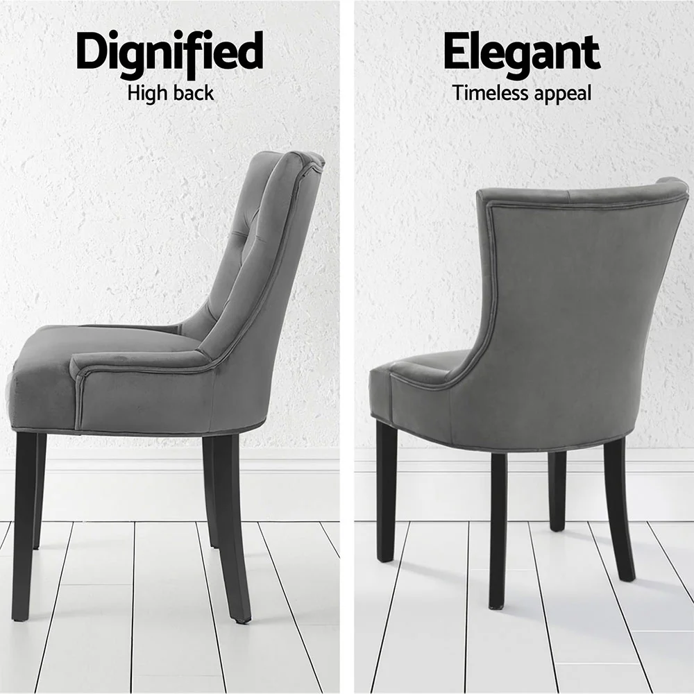 Artiss Dining Chairs Set of 4 Velvet French Provincial Grey