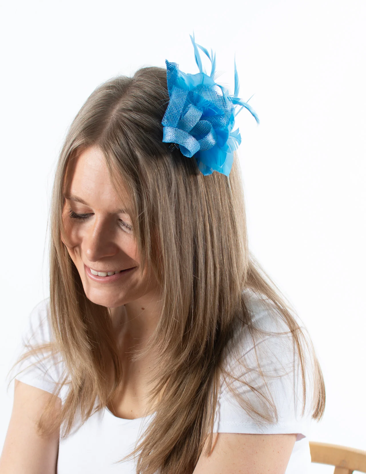 Fascinator | Small Feather Brooch | Blue