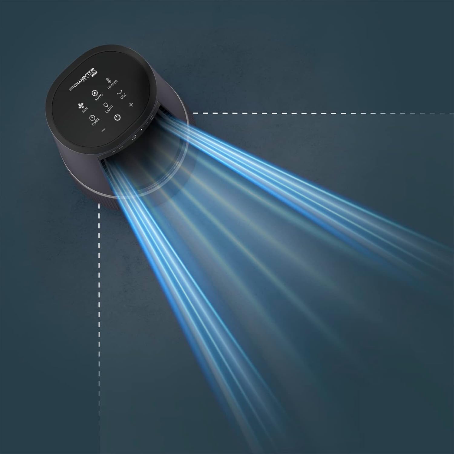 Rowenta QU5062 Eclipse 3in1 Luftreiniger, Heizlüfter, Ventilator, filtert 99,9% der Partikel, für 30 m2 Raumgröße, schnelle Heizung bis zu 35°C, automatischer Tag- und Nachtmodus, Schwarz/Grau