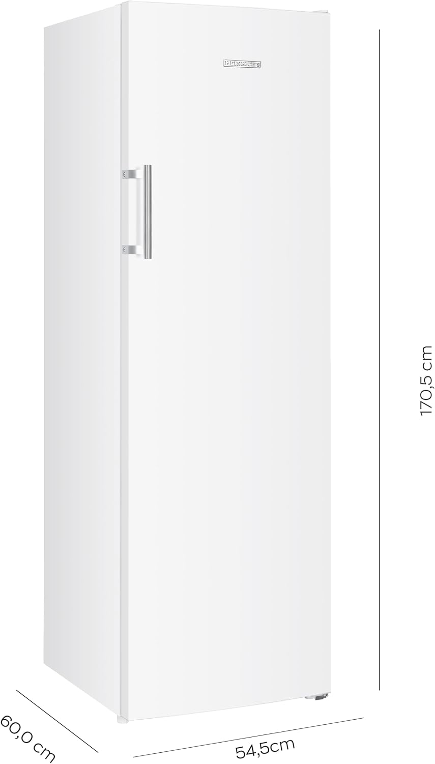Heinrich´s Gefrierschrank 204L Temperatur: -14°C~-22°C, Volumen, Freezer, No-Frost Schutz, 4x Gefrierschubladen, 2x Schubfächer, LED-Display, wechselbarer Türanschlag, Alarmfunktion (weiß)