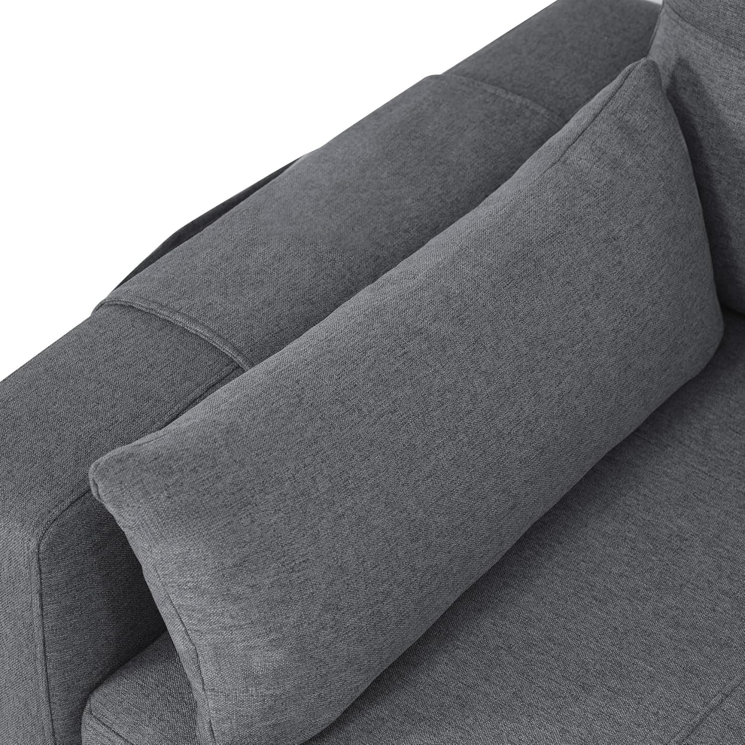Modernes L-Sofa, modulares ausziehbares Schlafsofa mit Schlaffunktion, ausgestattet mit Stauraum, herunterziehbarem Getränkehalter, geeignet für Wohnzimmer, Heimkino (Grau)