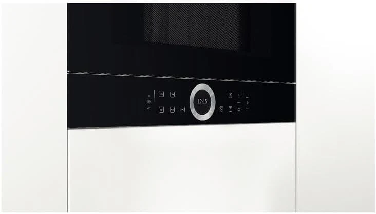 Bosch BFL634GB1 Serie 8 Einbau-Mikrowelle, 38 x 60 cm, 900 W, T��ranschlag Links, AutoPilot 7 7 Automatikprogramme, Reinigungsunterst��tzung, TFT-Touchdisplay, LED-Beleuchtung gleichm??ige Ausleuchtung