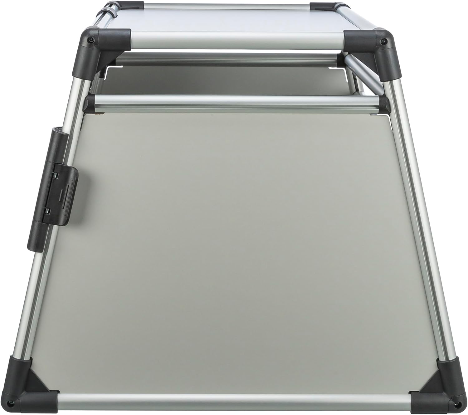 TRIXIE Hunde-Transportbox, Aluminium, L: 92 x 64 x 78 cm, grafit, rutschfste Liegematte, Klettleiste am Boden, Sicherheitsverschluss, stabil und geruscharm, hochgeschlossene Wnde - 39338