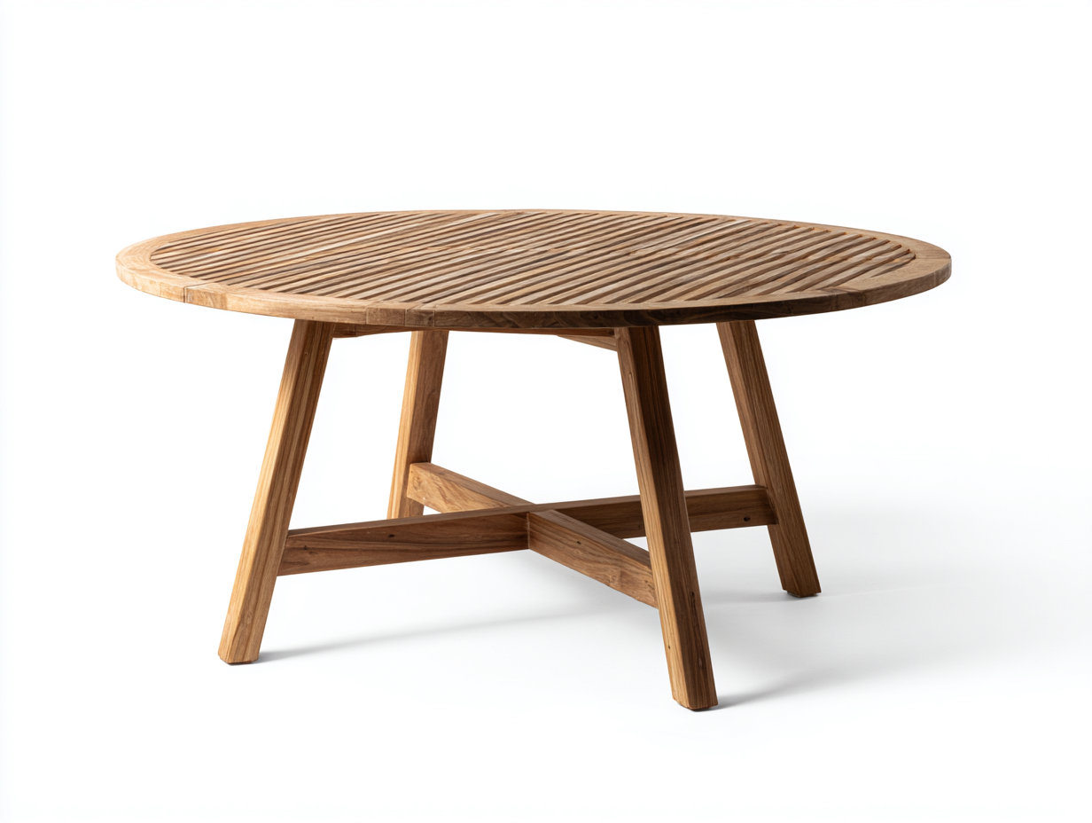 Gartentisch - Teakholz - 125 x 125 x 75 cm - Natur - Moderner Gartenstil