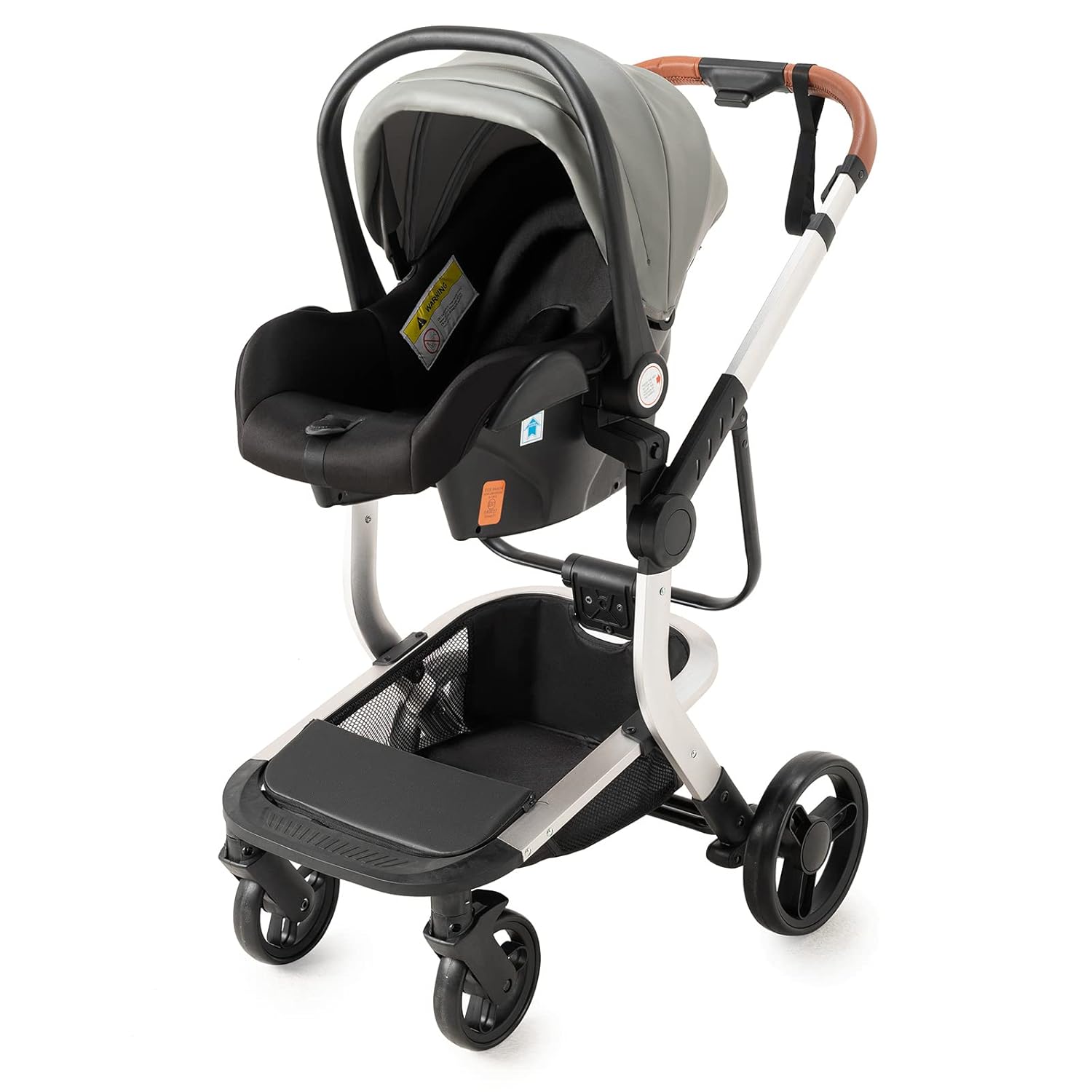 3 in 1 Kombikinderwagen 3 in 1 Reisesysteme Kinderwagen Infant Hochlandschaft Liegender Buggy Kinderwagen Neugeborenen Kinderwagen Faltbarer Standardkinderwagen (906 White)