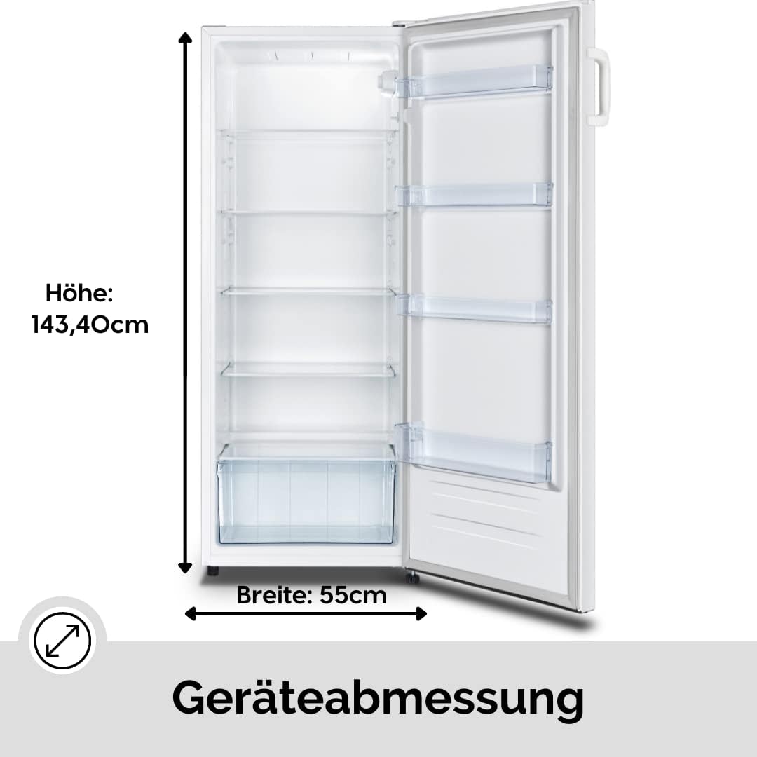PKM Stand Kühlschrank weiß Höhe 143cm x Breite 58,8cm KS242.0A++
