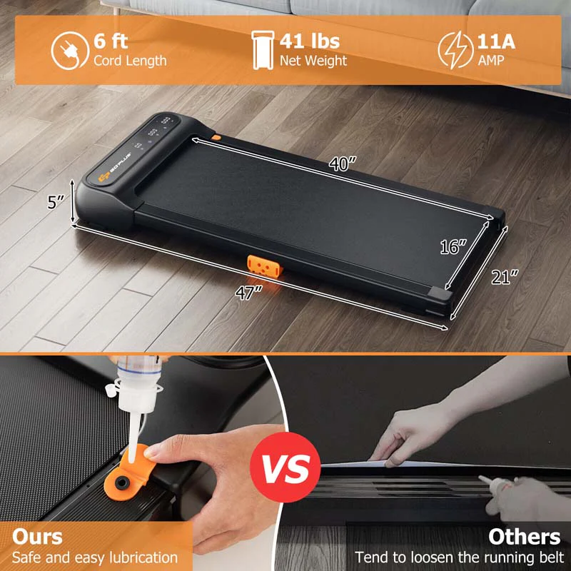 Eletriclife Under Desk Walking Pad Treadmill with Watch-Like Remote Control