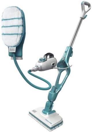 Black+Decker 15-in-1 Dampfbesen Steam-mop (mit Steamitt Dampfhandschuh zur Oberflchenreinigung, AutoSelect für richtige Menge Dampf, 180° drehbarer Reinigungsfu, inkl. 15-tlg Zubehr)