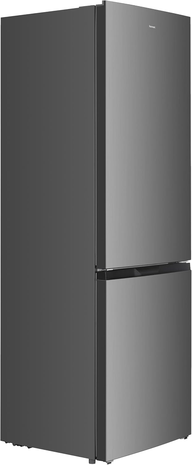 homeX Kühlschrank mit Gefrierfach, Kühl-Gefrier-Kombination freistehend, groß - 315 Liter, 4-Sterne Gefrieren, Super-Frost-Funktion, leise, EEK C, XXL Kühl Gefrierkombination silber, CFS3151C-S