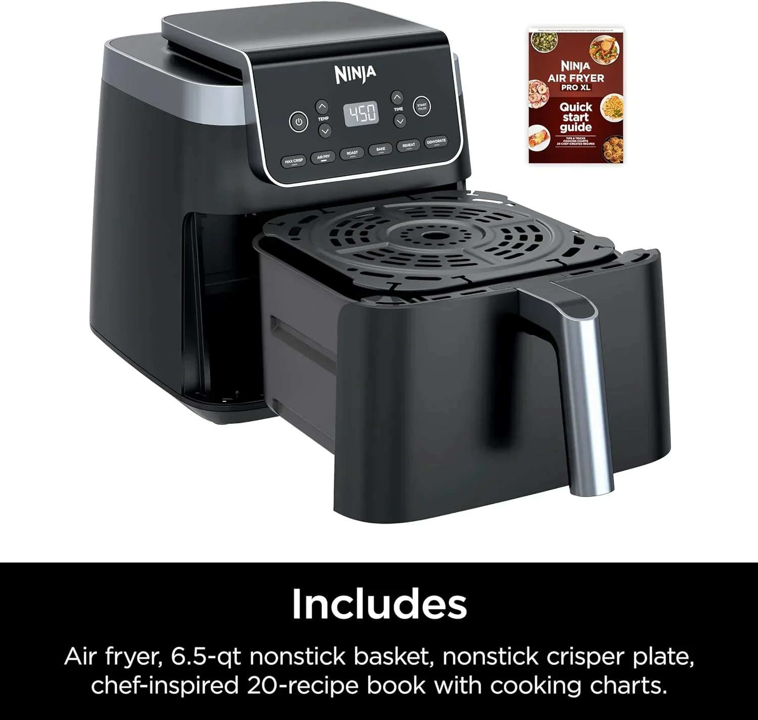 Ninja Air Fryer Pro 5-quart 4-in-1 air fryer that air fries bakes reheats and dehydrates