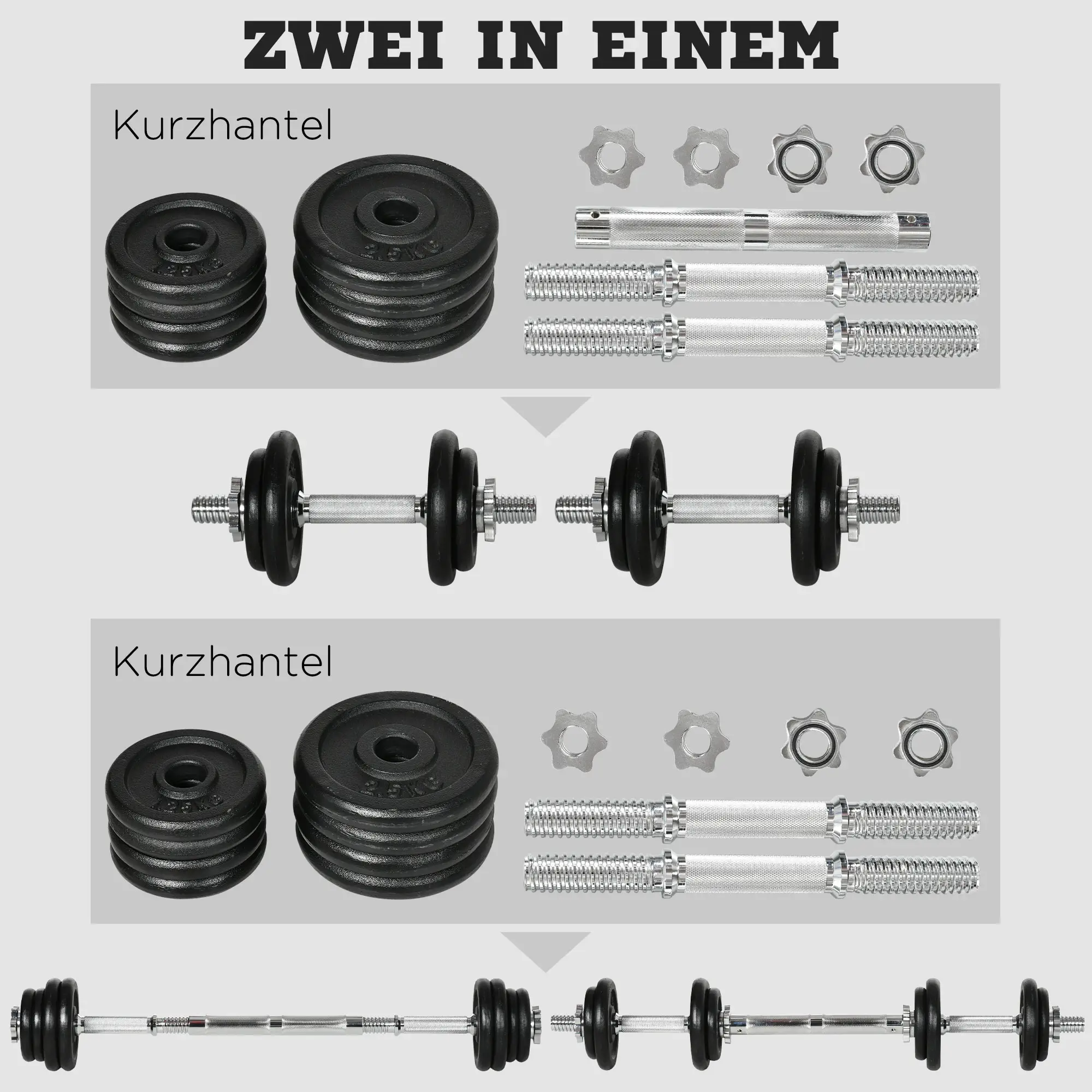 HOMCOM Halterset 2-in-1 halter stang combineerbaar ijzer