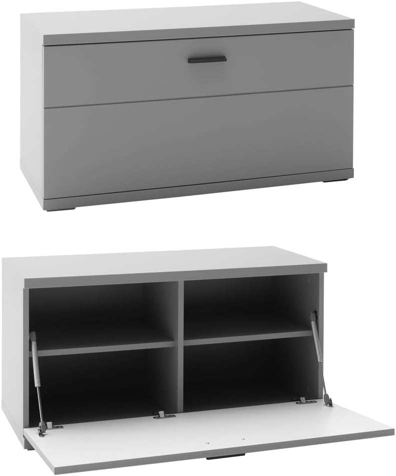 Lomadox Garderoben-Set 6-teilig mit LED-Beleuchtung in grau | Flurgarderobe in Arktis Grau, modern