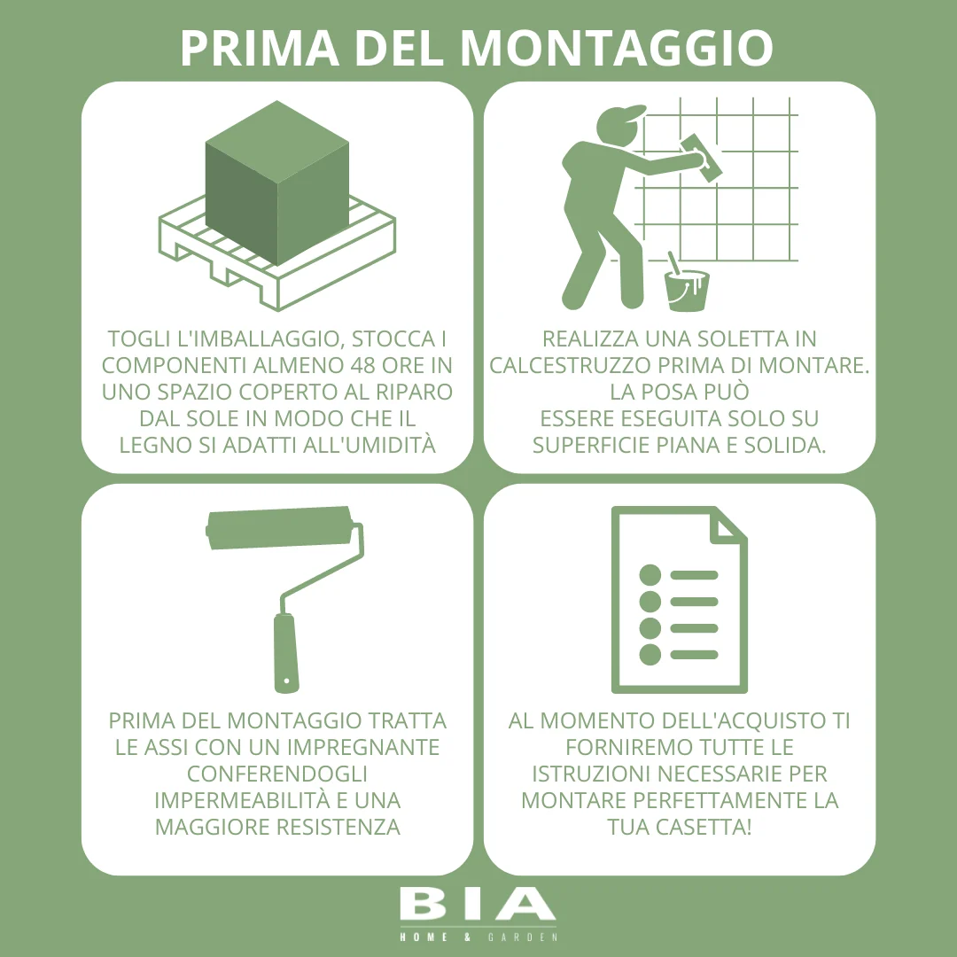 Spaziosa Casetta in Legno 4 x 3 m Senza Pavimento