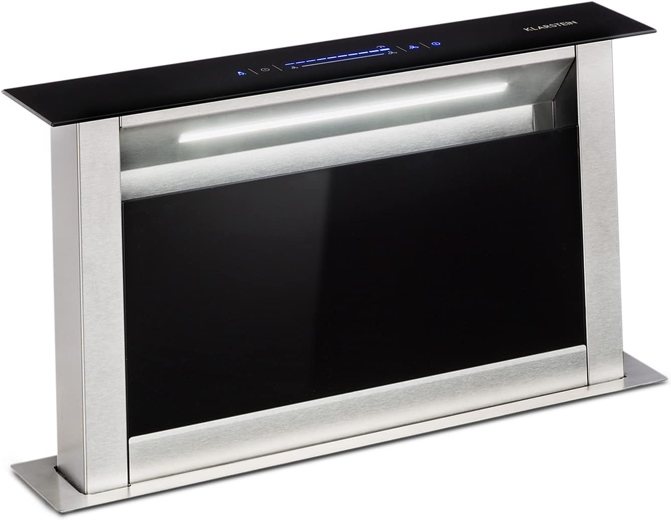 Klarstein Downdraft-Dunstabzugshaube, Versenkbare Abzugshaube, Leise Dunstabzugshauben mit Filter, Dunstabzugshaube 60cm, Umluft/Abluft Dunsthaube mit 10 Stufen, Dunstabzug 576 m³/h Luftstrom