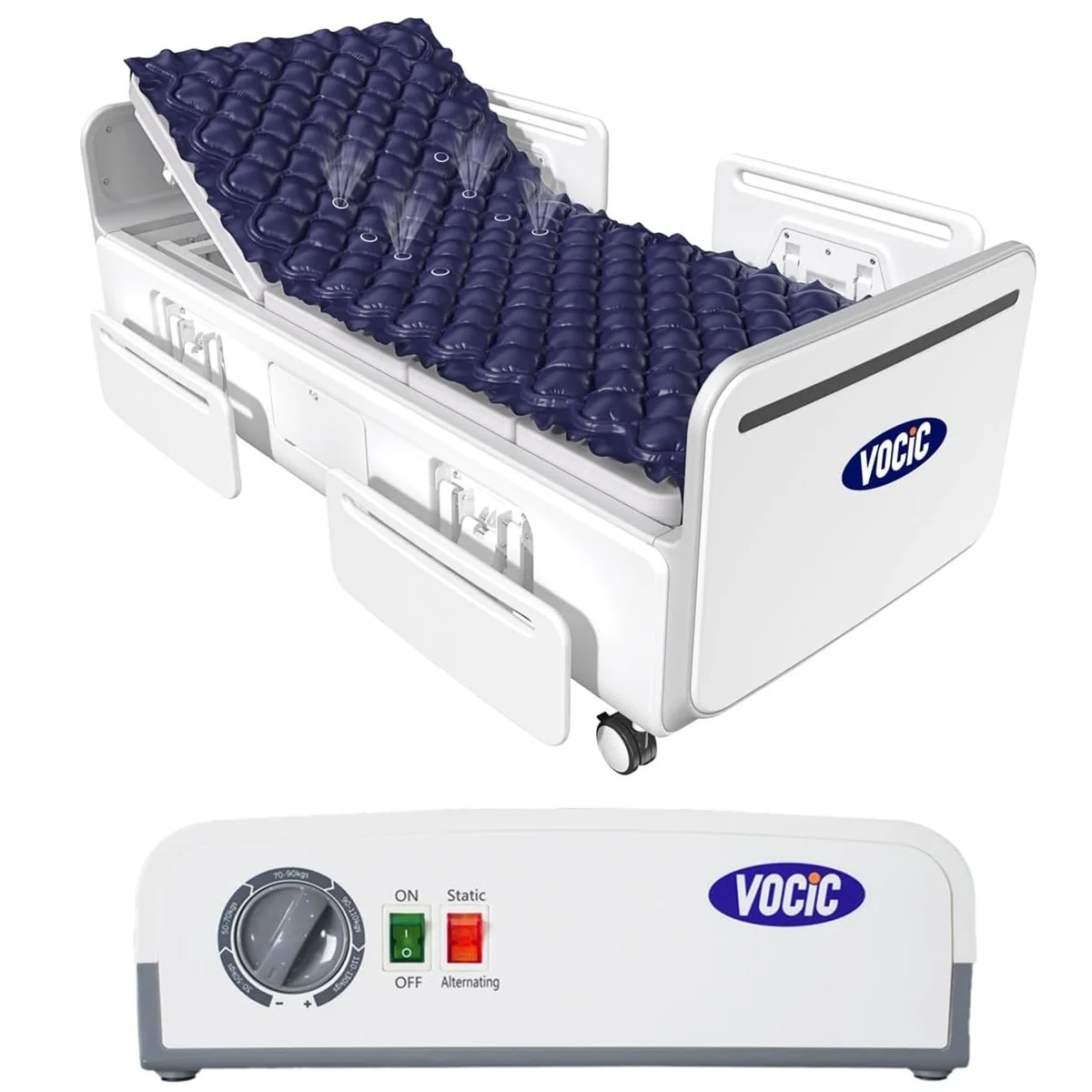 2025 Veranderende Drukmatras met Microgaatjes en Slaapmodus �C Preventie van Doorligwonden en Zweren �C Inclusief Bedhoes, Zweren Kussens en Ultra Stille Pomp �C Model S34