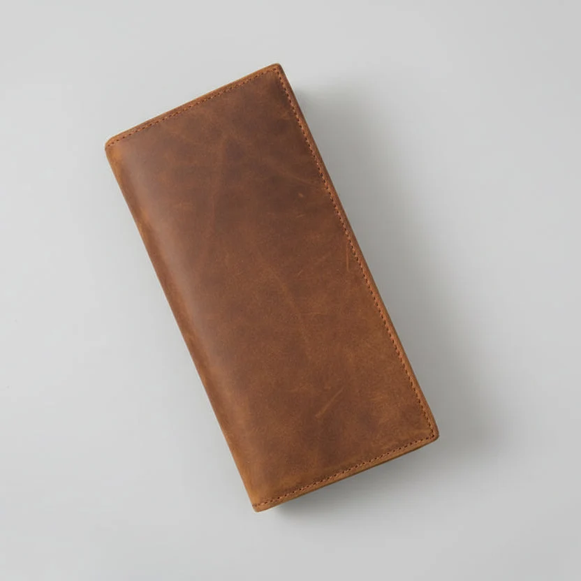 Personalized Wallet Vintage Slim Cool long Wallet Leather Wallet Bifold Long Wallets