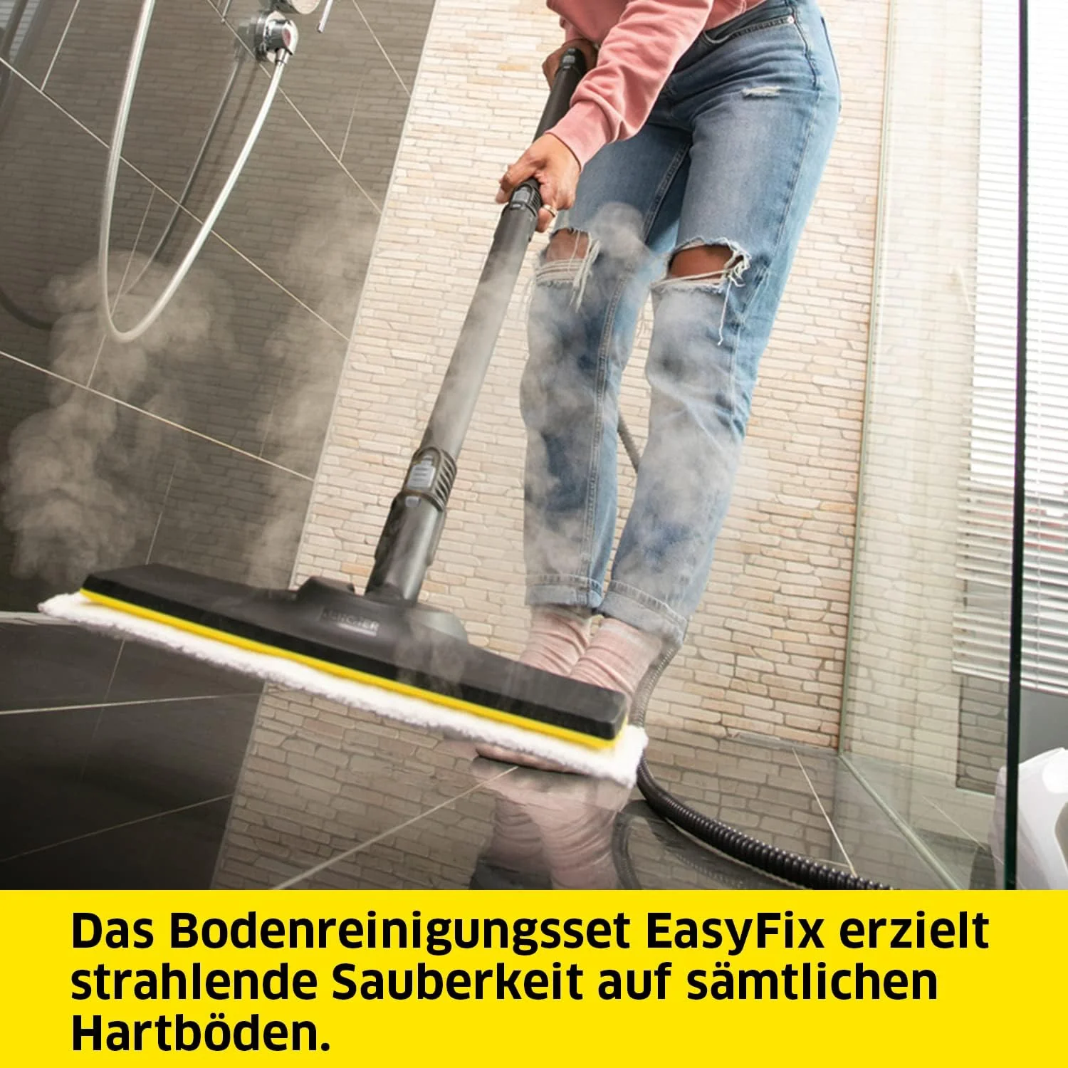 Krcher Dampfreiniger SC 5 EasyFix mit Heiwasser-Zuschaltung, Dampfdruck: 4,2 bar, Aufheizzeit: 3 min., Flche: ca. 150 m, Tank: 0,5 l + 1,5 l, inkl. Bodenreinigungsset EasyFix und Düsen