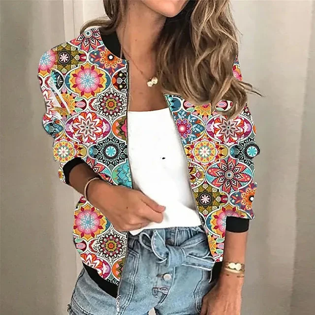 Elena Damenjacke mit Print und Rei?verschluss