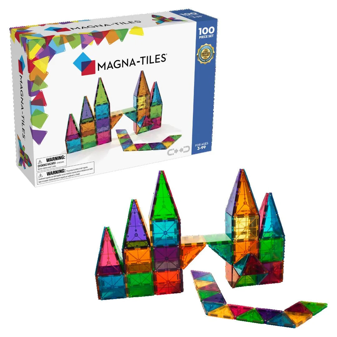 MAGNA TILES Classic 100 Piece Magnetic Construction Set, The ORIGINAL Magnetic Building Brand