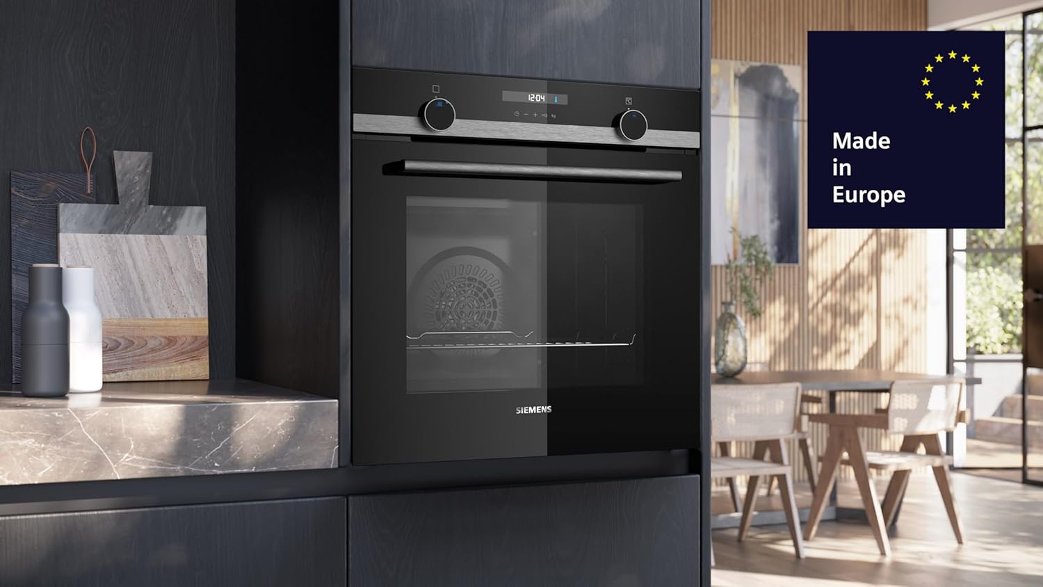 Siemens HB578GBS3, iQ500, Einbau-Backofen 60 x 60 cm, activeClean Pyrolyse Selbstreinung, TFT-Display, 3D Heißluft, Schnellaufheizung, cookControl40 Automatikprogramme, softMove, Edelstahl