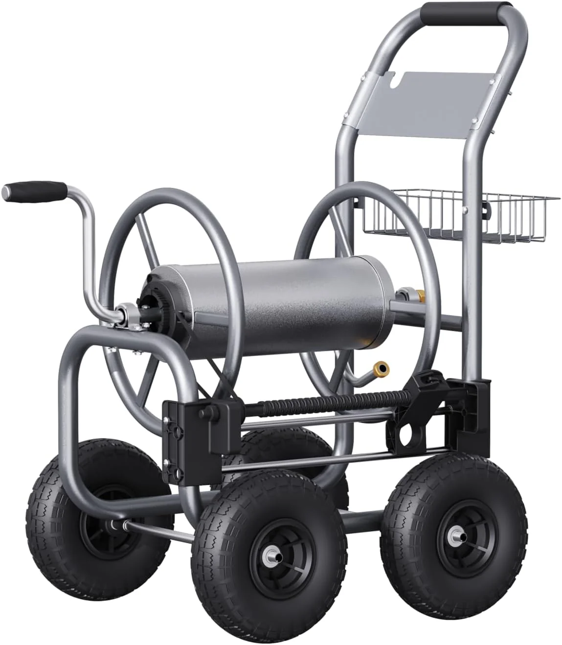 Hose Reel Cart, Hose Cart with Wheels Heavy Duty, Industrial Hose Reels for Outside, 250-Feet of 5/8