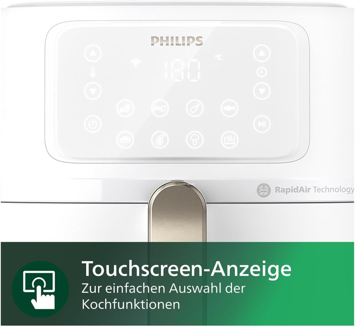 Airfryer 5000-Serie XXL, 7,2L (1,4Kg) - 6 Portionen, 16-in-1 Airfryer, Wifi verbunden, 90% weniger Fett mit Rapid Air Technologie, HomeID App, Weiß(HD9285/00)