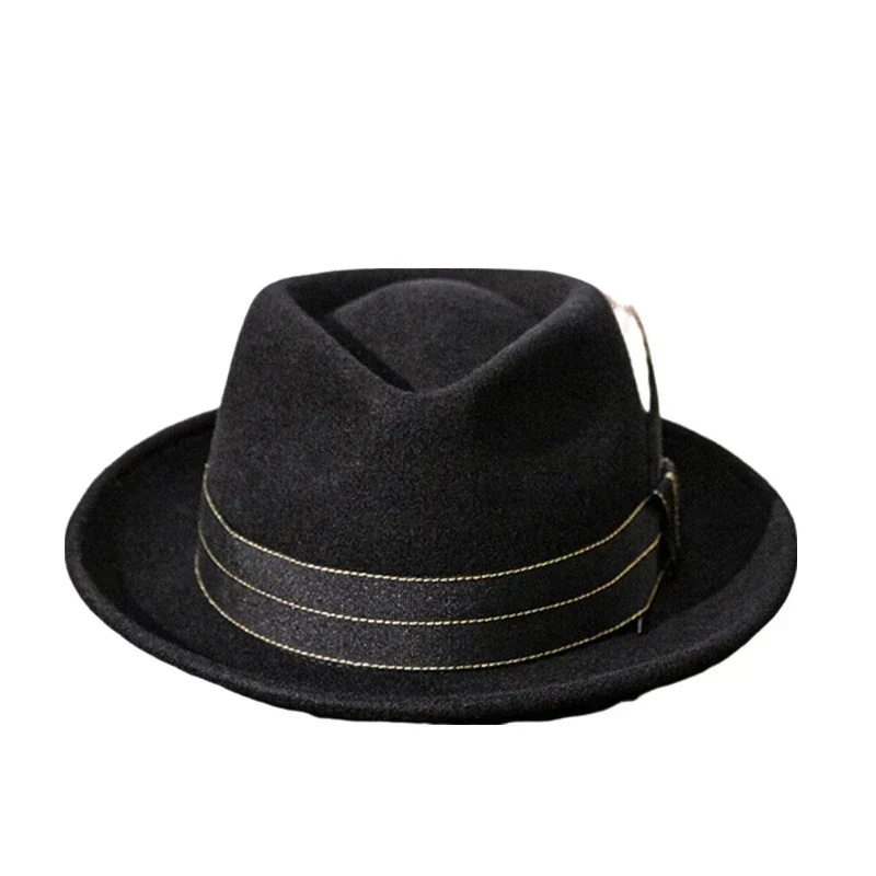 Epsilon Vintage Black Wool Fedora Hat