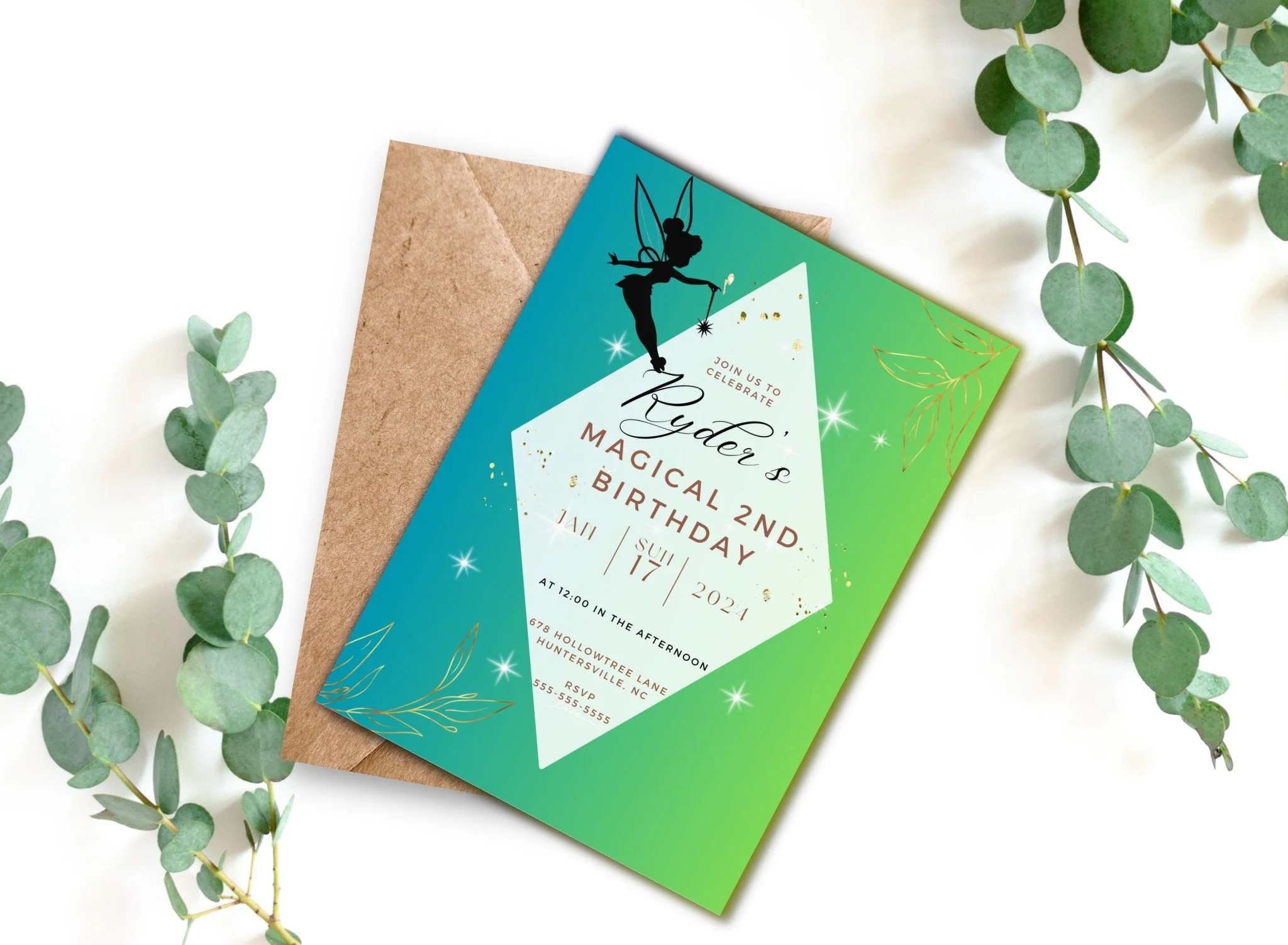 Fairy Birthday Invitation, Pixie Invitation, children's birthday invitation, baby birthday