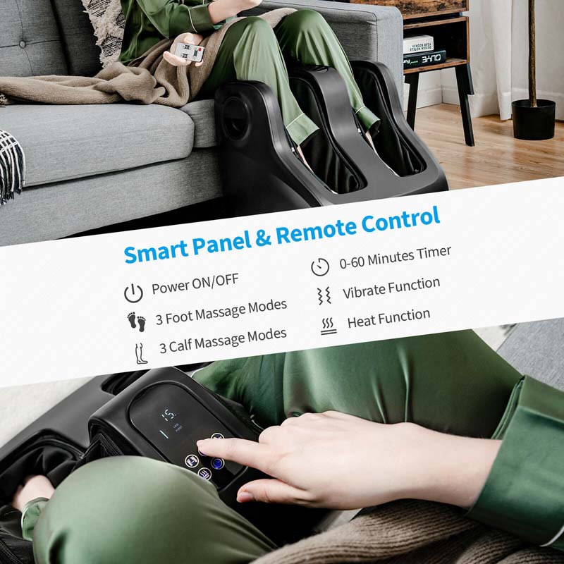 Foot Amp Calf Massager With Heat Amp Remote Shiatsu Kneading Electric Massage Machine With Adjustable Tilt Base Timer Lcd Screen