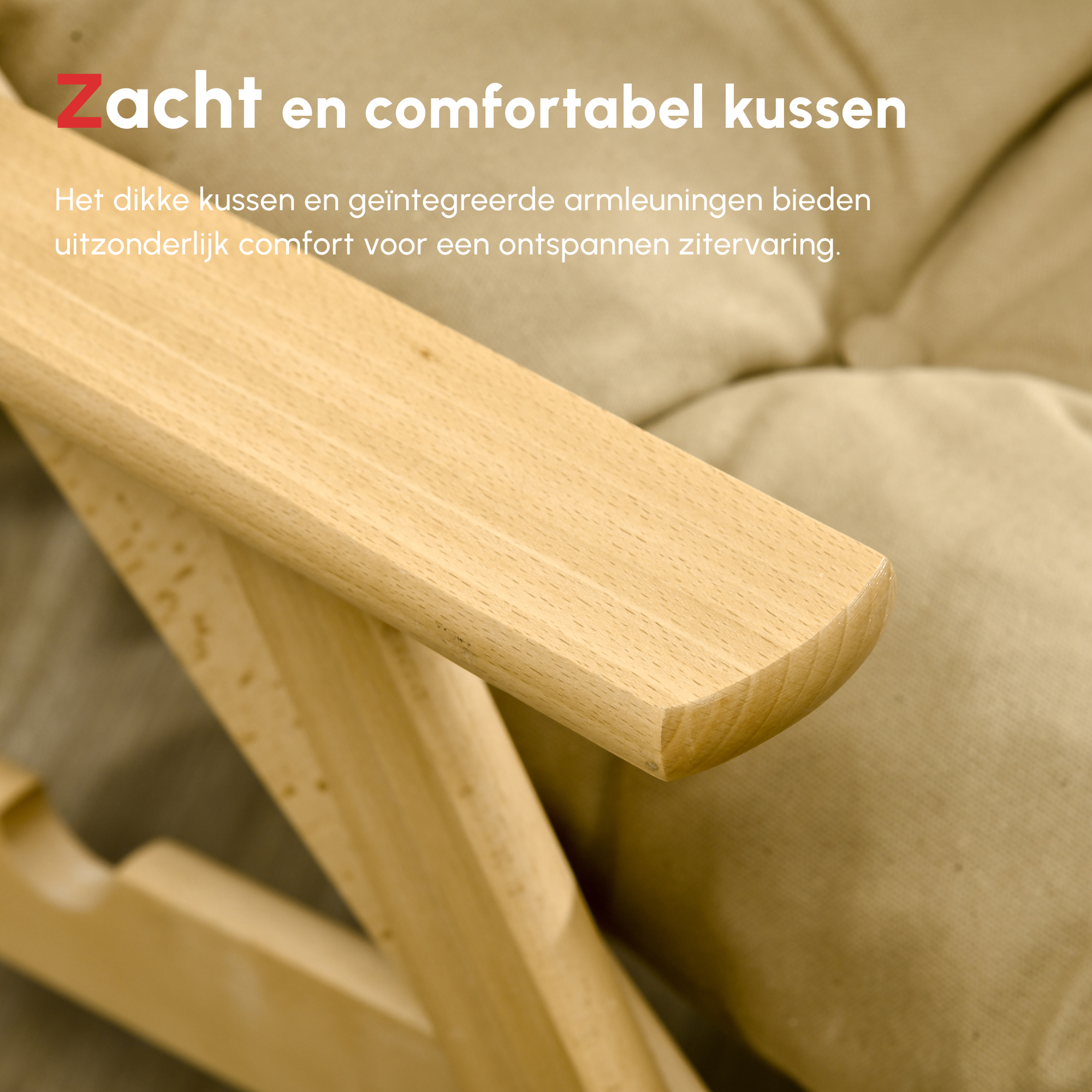 Accentfauteuil, Relaxfauteuil met Verstelbare Rugleuning, Beukenhoutframe, tot 120 kg, Bruin