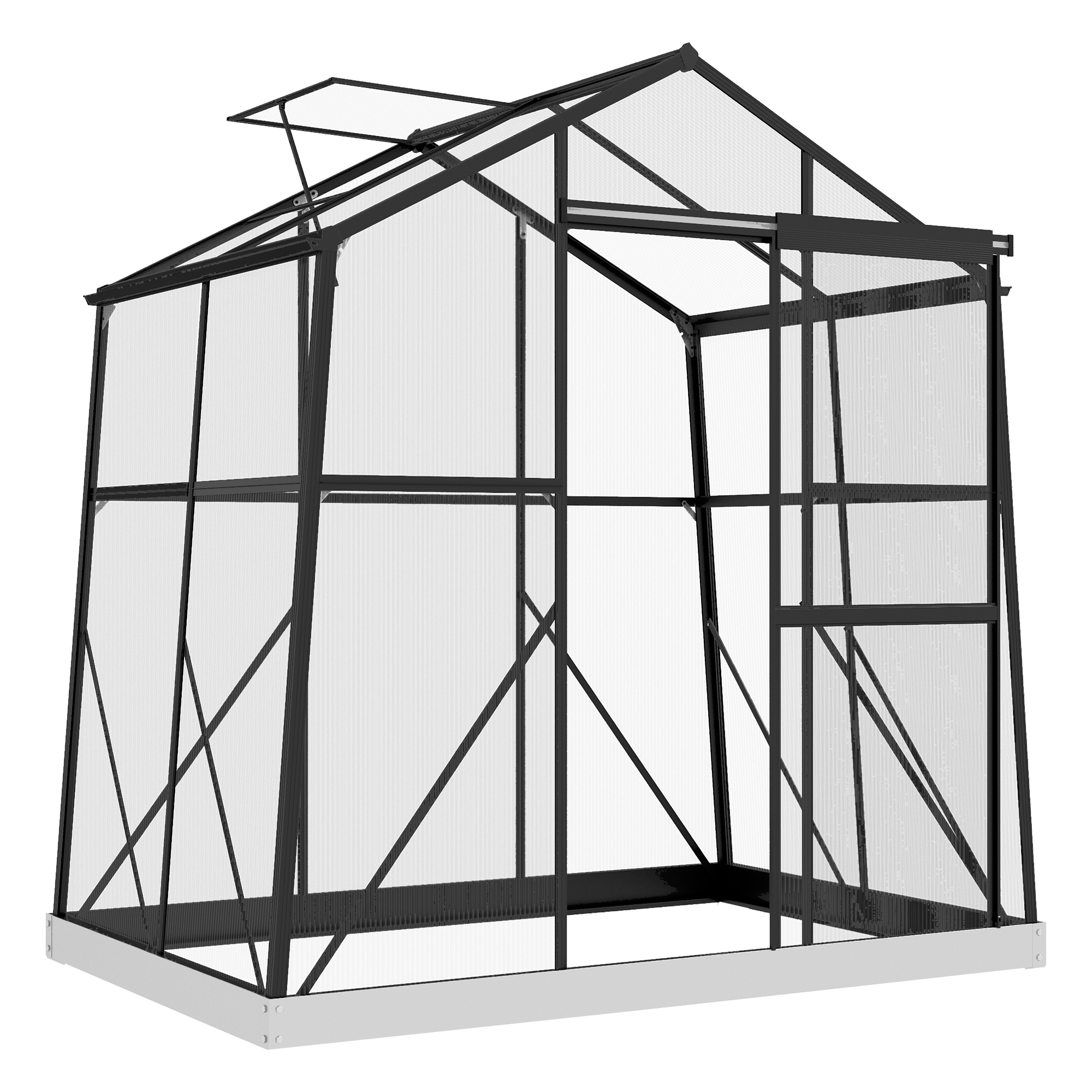 Kas Kweekhuis Kweekbed, weerbestendig, 192 x 131 x 203 cm, Zwart