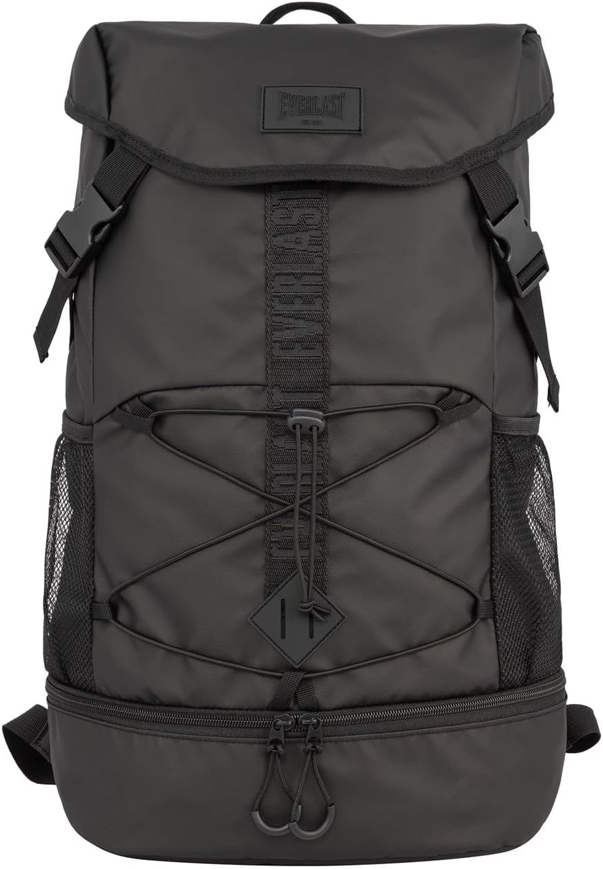 Everlast Unisex Train Sporttasche Rucksack Schnalle Zip Schwarz Einheitsgröße