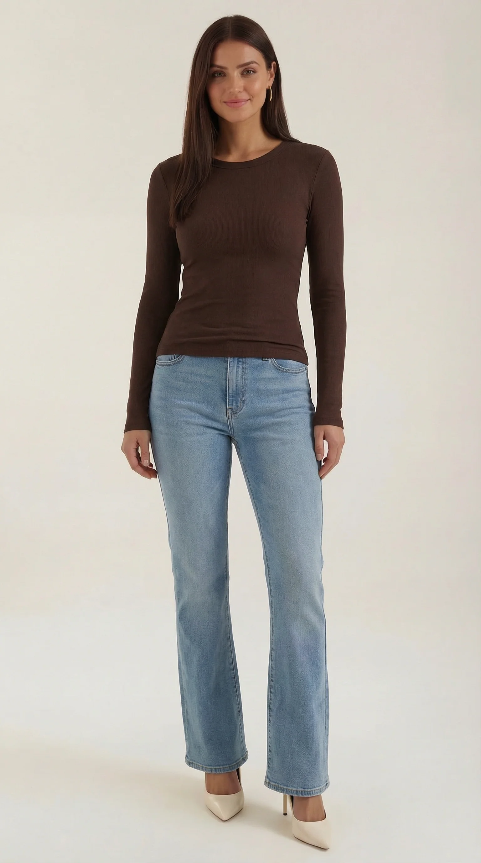 Langarmshirt mit gerippter Struktur