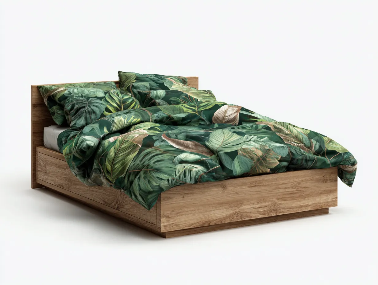 Doppelbett-Holz-210 x 190 x 92 cm-Natur-Minimalistischer Stil