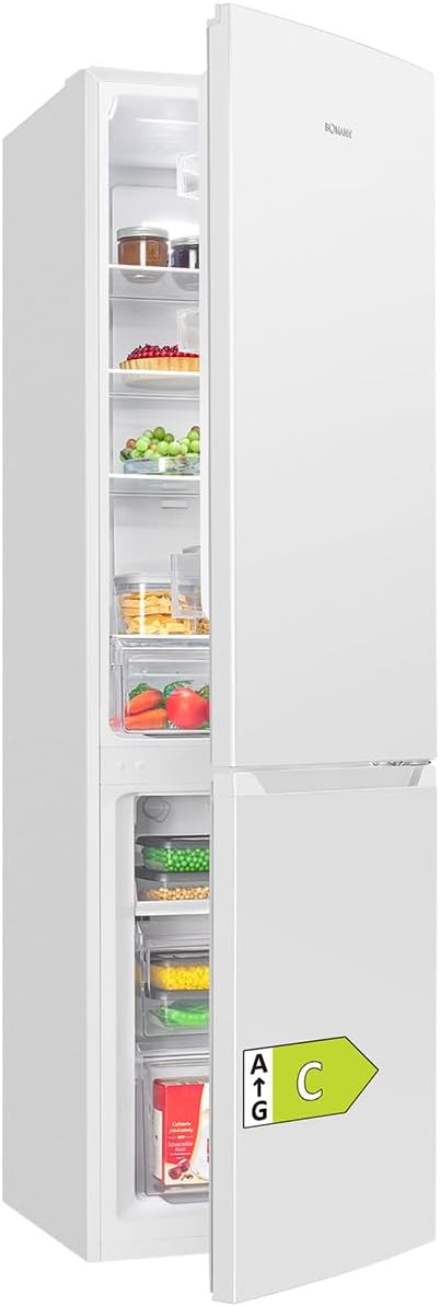 Bomann® Kühlschrank mit Gefrierfach | Energieklasse C | 181cm | NoFrost | 5 Jahre Kompressor-Garantie | Kühl Gefrierkombination No-Frost | Kühlgefrierkombination freistehend | KG 7370 weiß