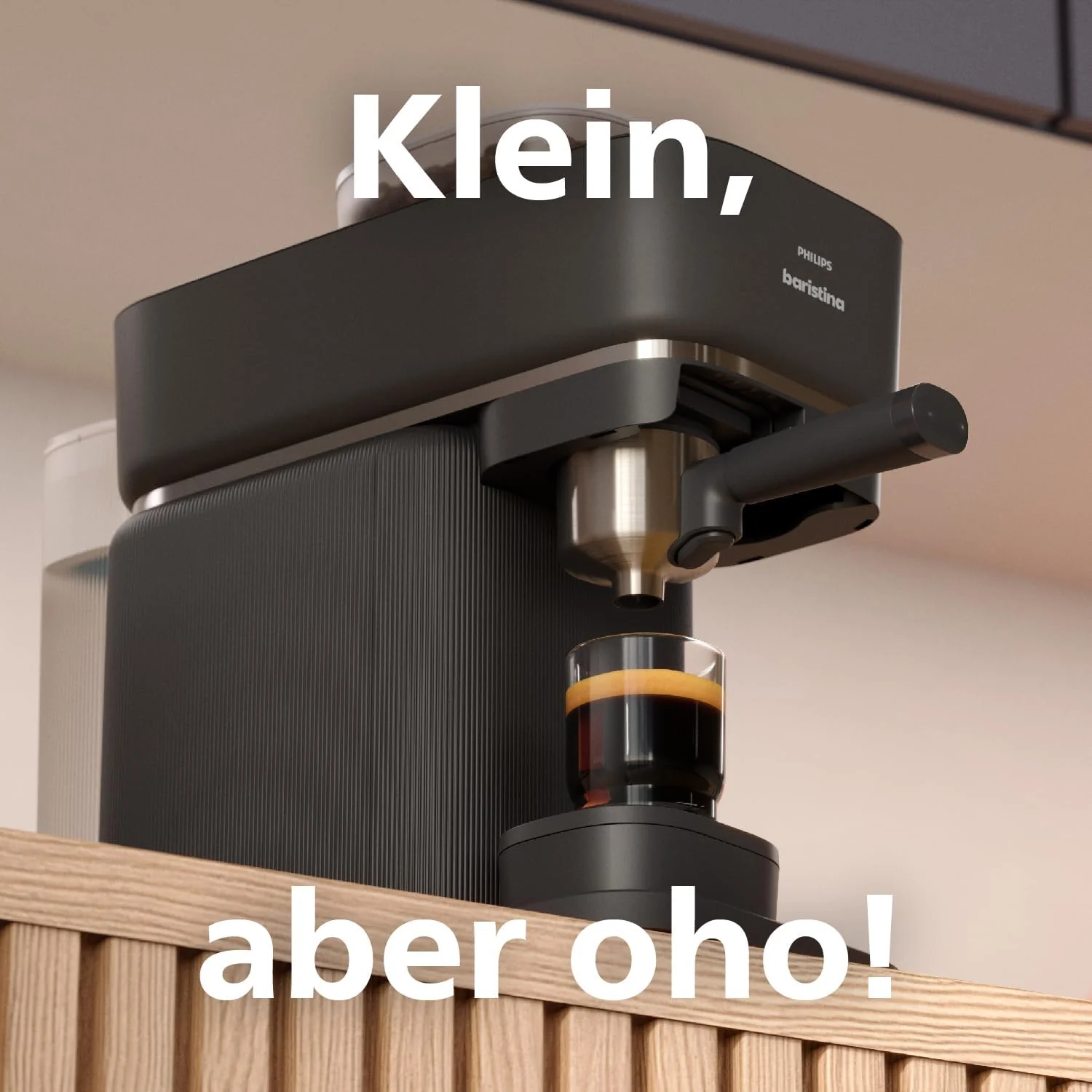 Philips Baristina Espressomaschine - Real Espresso- made simple. Kompakte Kaffeemaschine- Naturwei? mit wei?em Siebtr?ger- 16-bar-Pumpendruck- automatisches Mahlwerk- Cafe Crema (BAR300/00)