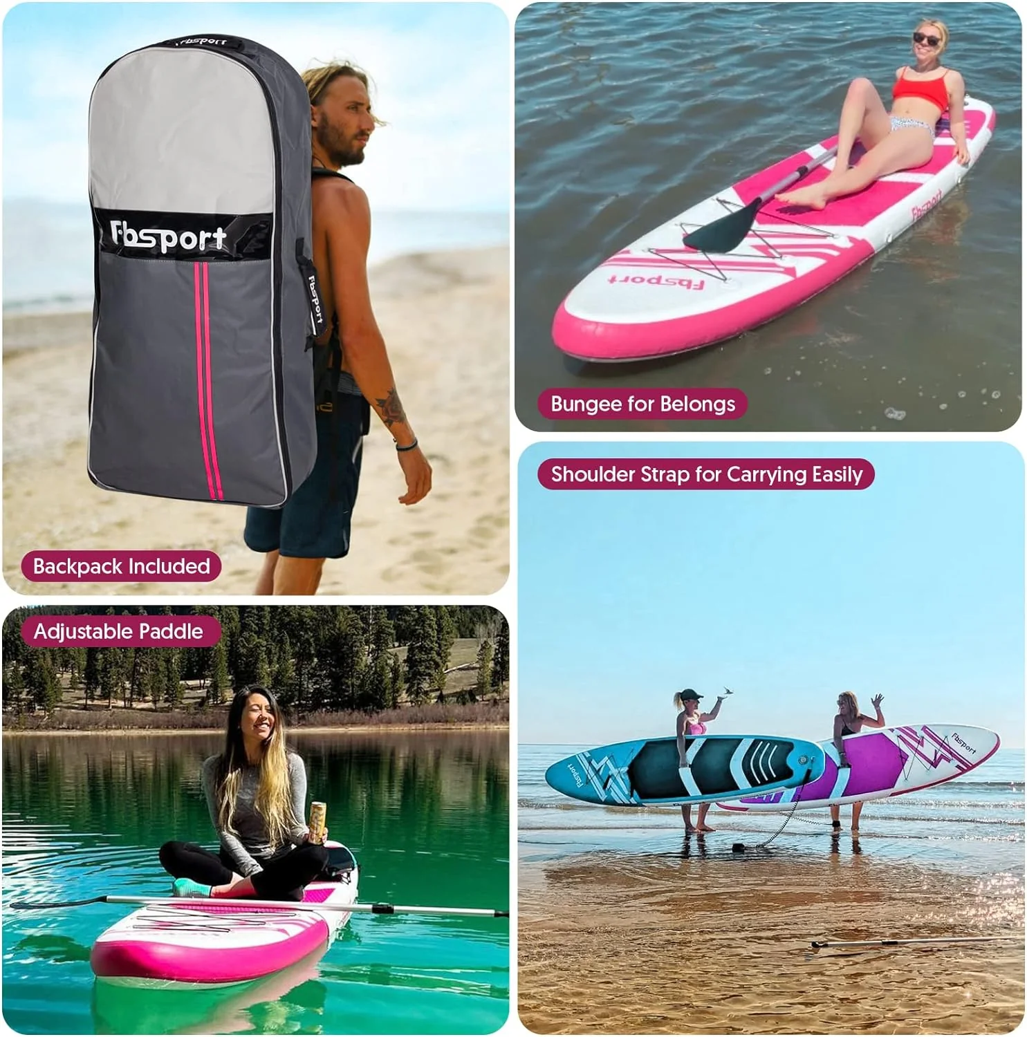 Premium-Stand-Up-Paddle-Board, Yoga-Board mit strapazierf?higem SUP-Zubeh?r und Tragetasche | Breiter Stand, Surf-Kontrolle, rutschfestes Deck, Leine, Paddel und Pumpe f��r Jugendliche und Erwachsene