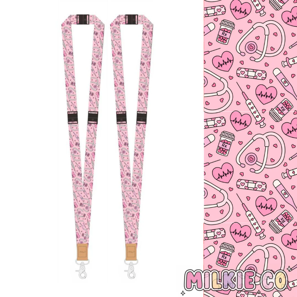 Nurse Love Fabric Lanyard