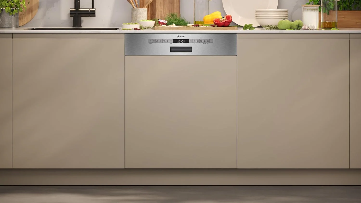 NEFF S157YCX03E, N 70, Smarte volledig ge?ntegreerde vaatwasser, 60 cm, Besteklade, Made in Germany, Zeolith-droging, bijzonder stille vaatwasser, in hoogte verstelbare bovenkorf, sterke sproeidruk