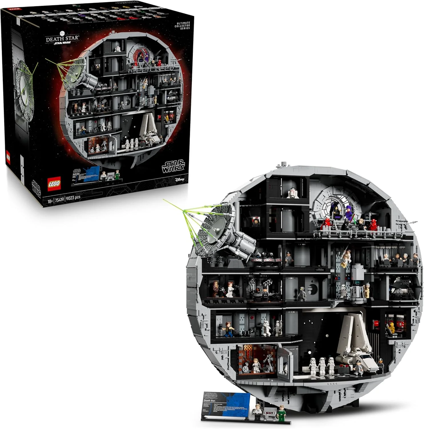 Star Wars 75419 Estrella de la Muerte - Maqueta para Adultos Interactiva UCS con 36 Minifiguras Inc. Luke Skywalker, Han Solo y Darth Vader - Regalo de Colección para Hombres y Mujeres Fans