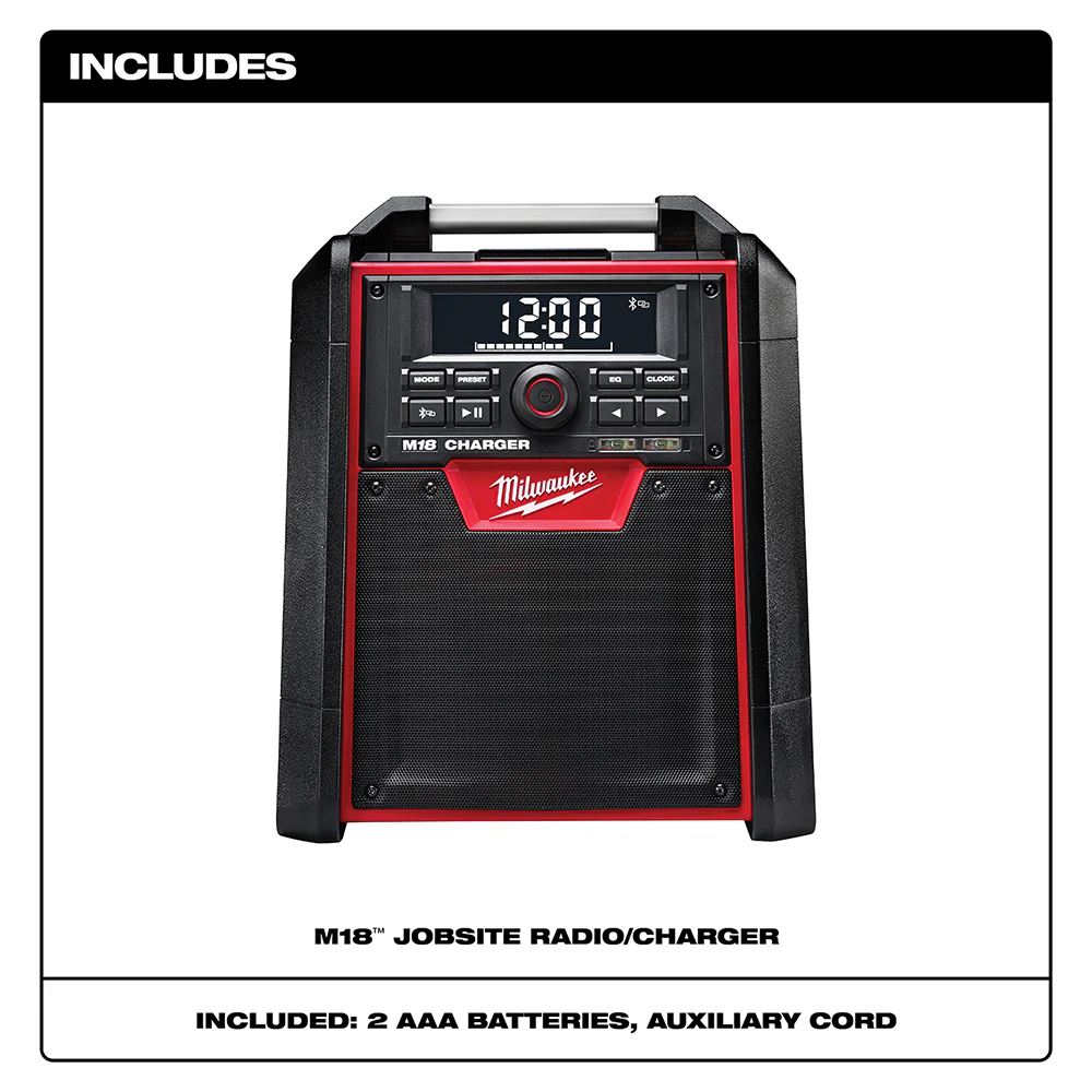 2025 Milwaukee 2792-20 Bluetooth Radio / Cargador M18 18V voor Werkplek - Los Gereedschap