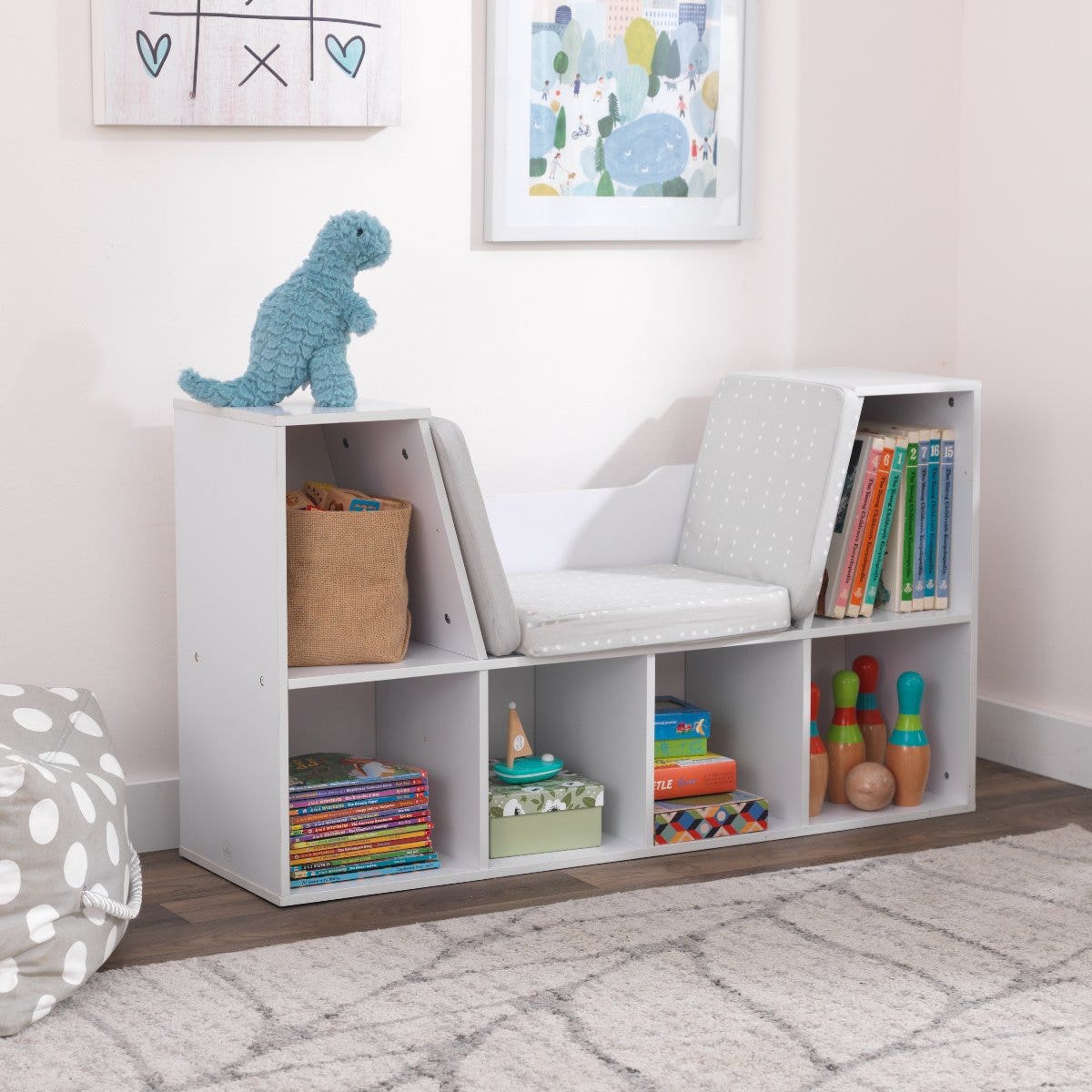 Boekenkast met leeshoek - Wit