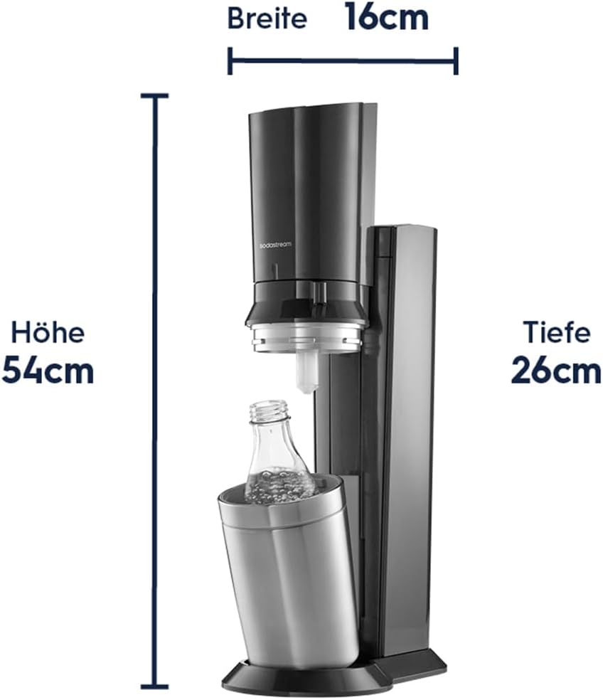 SodaStream Crystal 3.0 Wassersprudler mit 2x Quick-Connect CO2-Zylinder und 2x Glaskaraffen