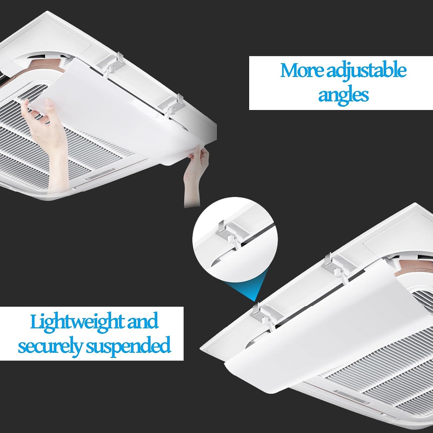 Zentrale Klimaanlage Windabweiser, Universell Klimaanlage Split Windabweiser, Luftleitbleche für Deckenlüftungsöffnungen, Anti-Direkt(35.4