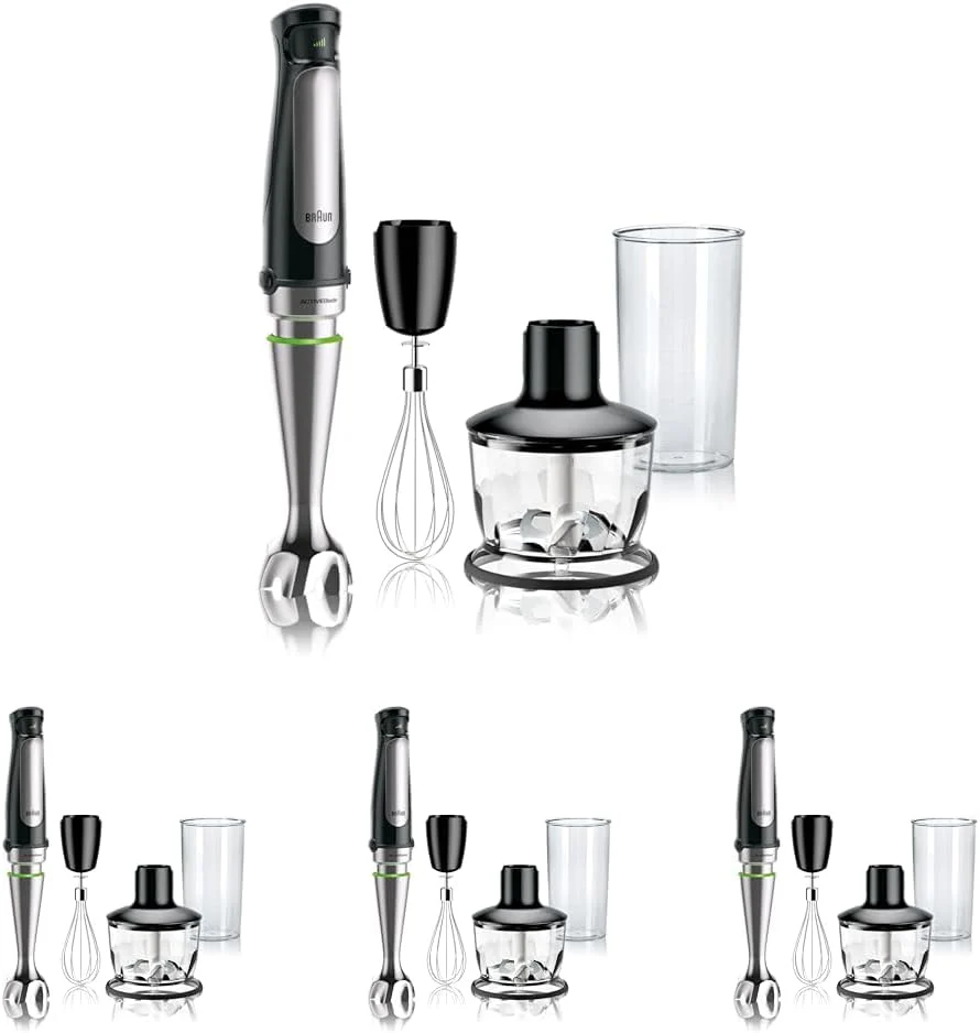 Braun MultiQuick 7 3-in-1 Immersion Blender with Food Processor 锟�?Powerful Handheld Electric Stick Blender - Emulsifier for Chopping. Beating & Whisking - Ideal for Soup. Puree. Smoothies & More